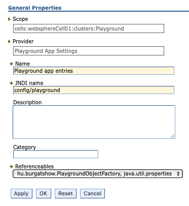 WAS - change resource environment properties