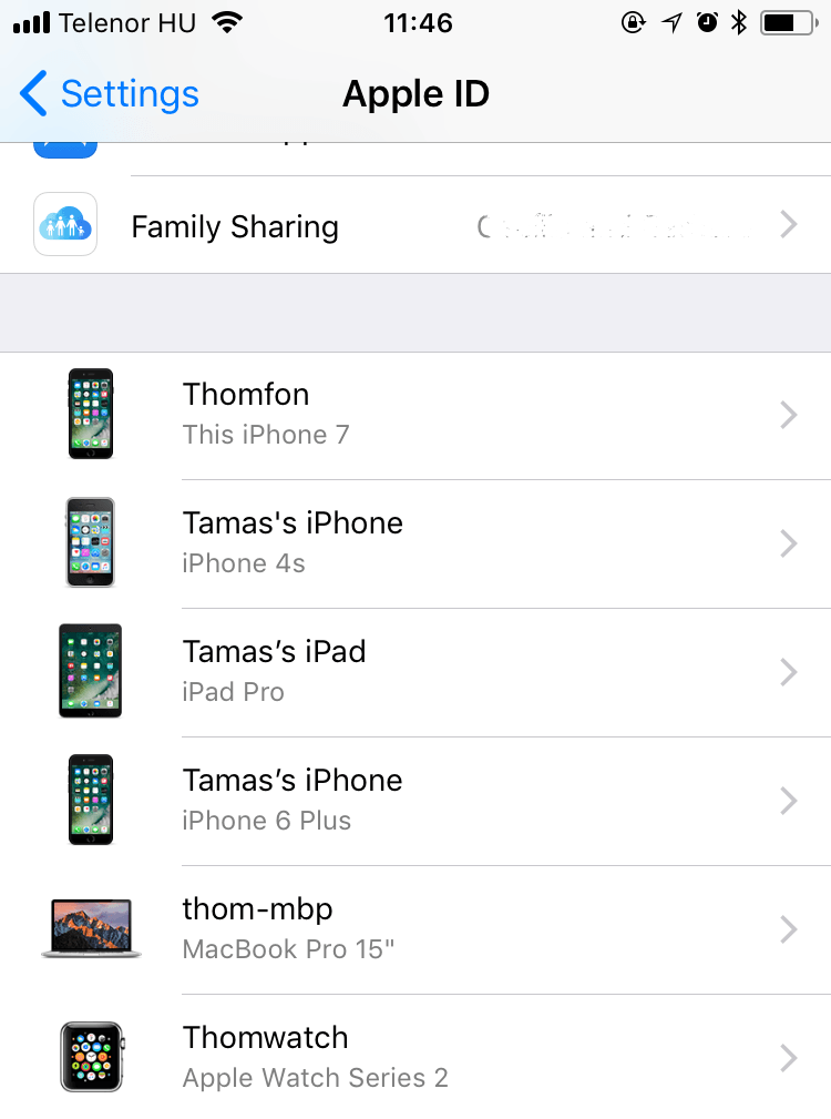 Apple devices stored on iCloud