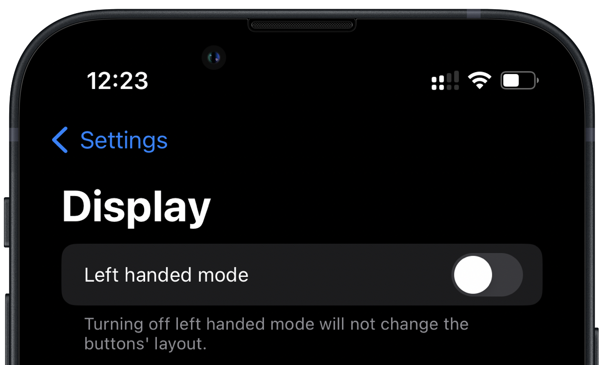 Steksz - Appearance - Left handed mode enabled