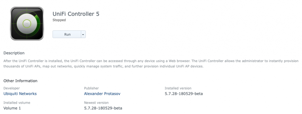 Stopped Unifi Controller 5